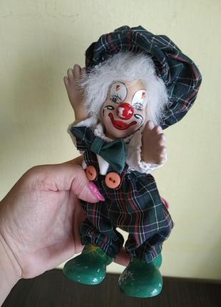 Порцелянова лялька- клоун цирковий колекційна лялька антикваріат