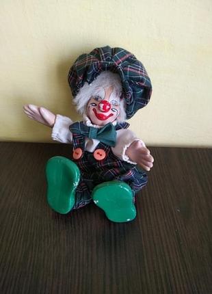 Порцелянова лялька- клоун цирковий колекційна лялька антикваріат