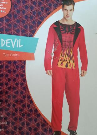 Чоловічий карнавальний костюм devil xl маскарадний костюм рис диявол