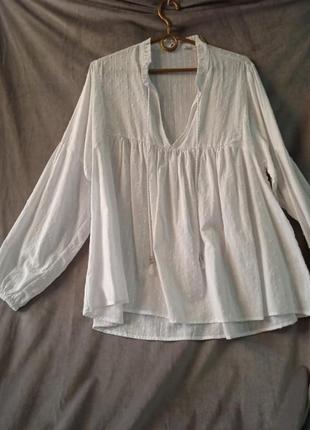 Жіноча бавовняна блузка-розлітайка, євр.р.401 фото