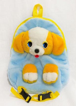 Рюкзак дитячий zolushka собака 32 см блакитно-жовтий