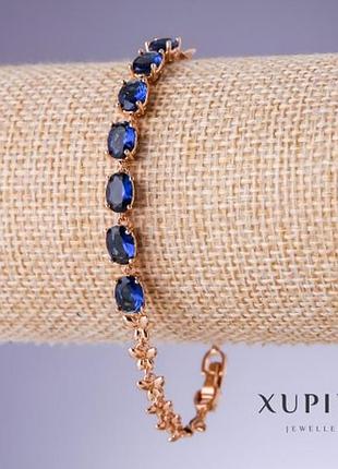 Браслет xuping синие цирконы  "сапфир"
