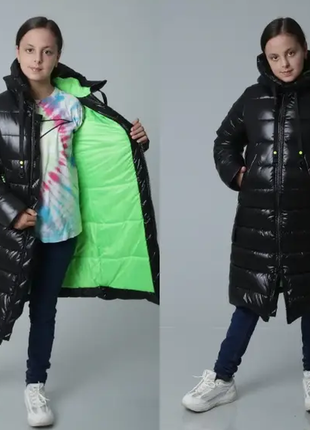 Зимова куртка - пальто для дівчинки « пандора», розмір на зріст 140 - 158