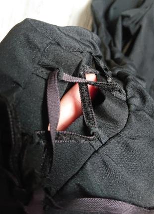 Женская черная блуза на шнуровке батник блузка рубашка р.44/467 фото