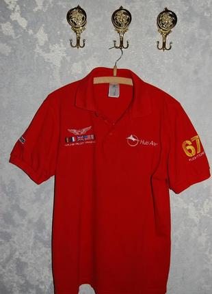 Гарна сорочка футболка поло b&c collection pilot training, типу aeronautica militare , м