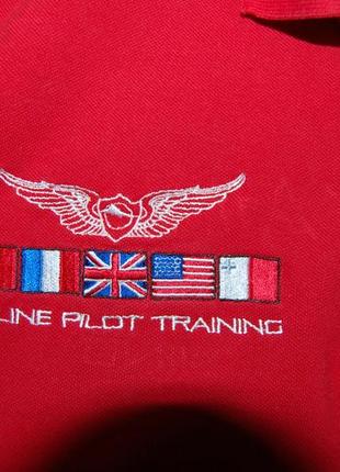 Красивая рубашка футболка поло b&c collection pilot training, типа aeronautica militare , м3 фото