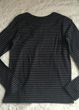 Новый полосатый джемпер more & more украшенный бисером черно-серый3 фото
