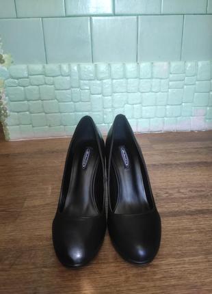 Туфли mulanka женские черные на толстом высоком каблуке4 фото