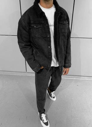 Джинсовці джинсовий піджак оверсайз чоловіча сіра туреччина / джинсова куртка піджак курточка сіра4 фото