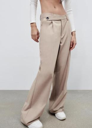 Штани, брюки палаццо zara, з защипами, колекція 2022 року, розмір m(l)3 фото