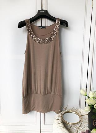 Майка с паетками cubus oversize