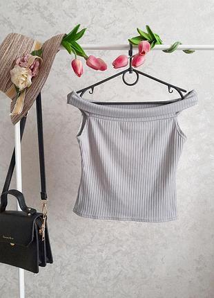 Літній топ у рубчик з відкритими плечима edge