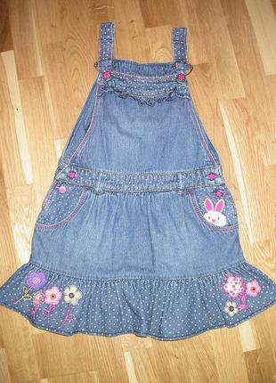 Оригінальний джинсовий сарафан на дівчинку 3-5ле