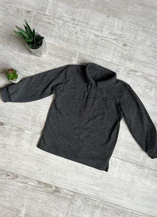 Сіре поло з довгим рукавом на хлопчика 3-4 роки matalan