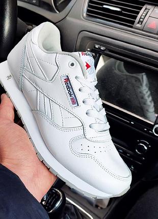 Кроссовки мужские кросівки reebok classic white білі/кросівки чоловічі рибок