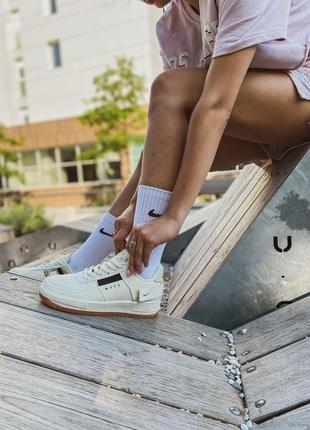 Жіночі кросівки PONERSE nike air force 1 type 354 ivory brown/ женские кроссовки найк аир форс