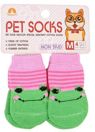 Шкарпетки для собак taotaopets 331 жабка m антиковзні бавовняні
