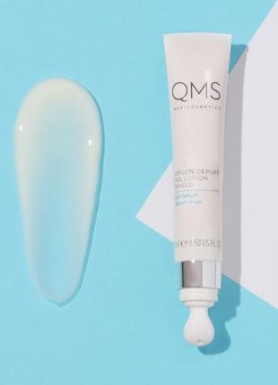 Крем-сыворотка под глаза против морщин и отечности qms medicosmetics epigen depuff pollution shield eye serum, 15ml3 фото