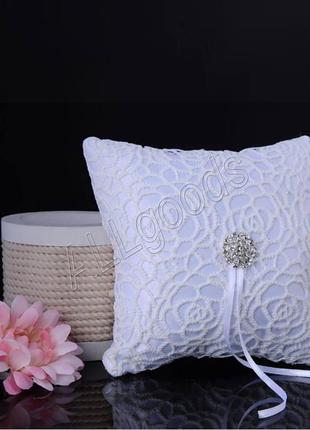 Подушка для обручальных колец 14х14см (weddingpillow5)