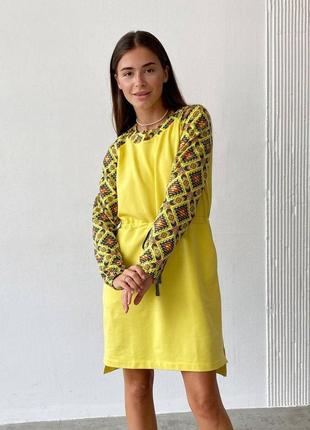 Платье женское nenka 3343-с01 желтый/принт
