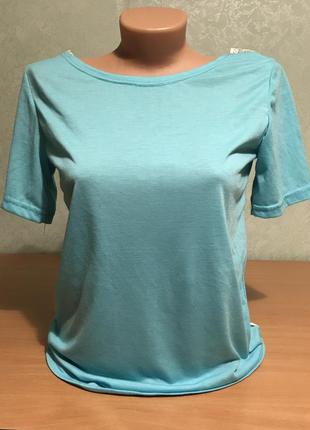 Блуза / кофточка / футболка морской волны с широкой вставкой ажура5 фото