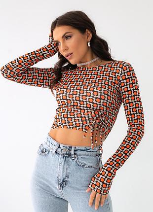 Топ з довгим рукавом помаранчевий колір