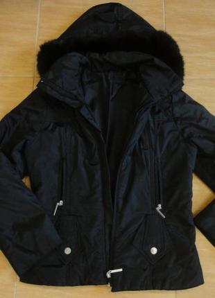 Куртка курточка парку демісезонна чорна розмір 40-44