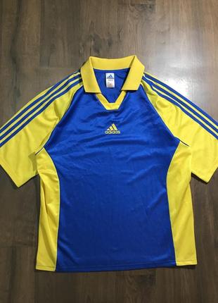 Вінтажне поло футболка adidas футбольна україна з центральним лого