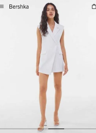 Bershka mango бершка waistcoat dress сукня піджак запах урочисте біле