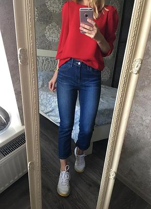 Джинсы высокая посадка укорочённые