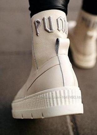 Женские кожаные ботинки puma x fenty by rihanna chelsea sneaker boot men's women's8 фото