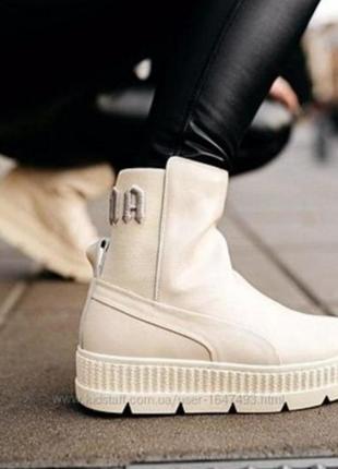 Женские кожаные ботинки puma x fenty by rihanna chelsea sneaker boot men's women's1 фото