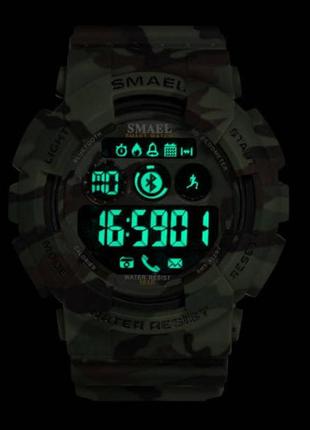 Мужские спортивные камуфляжные смарт часы smael 8013 smart watch, наручные спорт часы военные армейские3 фото