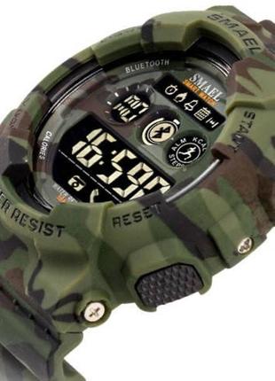 Мужские спортивные камуфляжные смарт часы smael 8013 smart watch, наручные спорт часы военные армейские8 фото