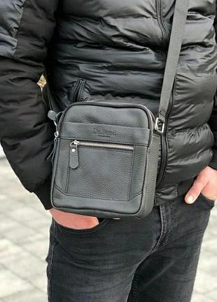 Мужская кожаная сумка чоловіча шкіряна сумочка бананка