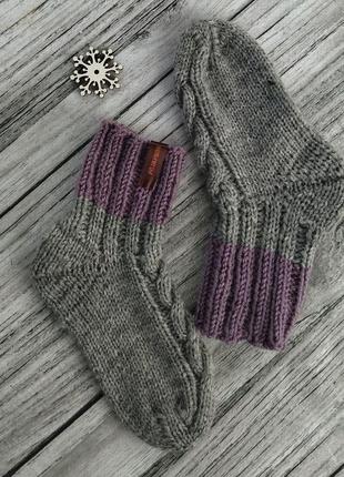 Дитячі вовняні шкарпетки - в'язані шкарпетки для дівчинки - шкарпетки на 3-4 роки1 фото