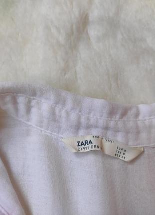 Біле натуральне оверсайз сукня довга сорочка блуза бавовна туніка довгим рукавом батал zara8 фото