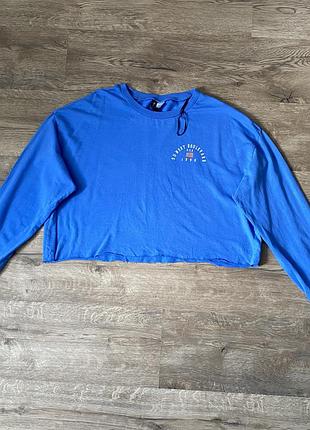 Вкорочений блакитний світшот h&m