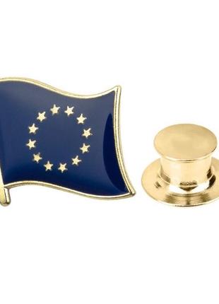 Брошка значок пін національна символіка прапор євросоюзу синій brgv112796