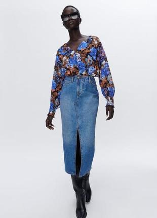 Zara топ блуза квіткова 💙6 фото