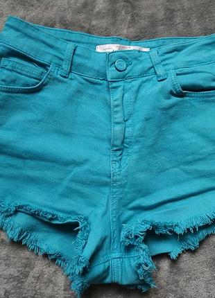 Джинсові Шортики з завищеною талією