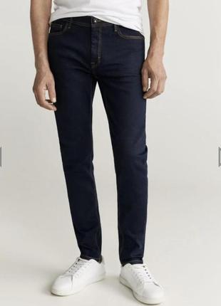Крутые скинни темно синие зауженные мужские джинсы4 фото