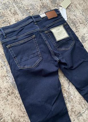 Крутые скинни темно синие зауженные мужские джинсы6 фото