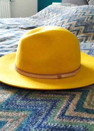 Parfois капелюх гірчичний з декором 100 % вовна2 фото