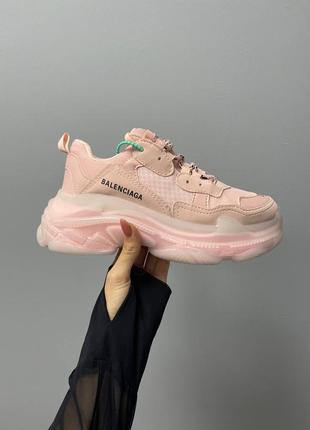 Кроссовки в стиле balenciaga triple s gray red blue