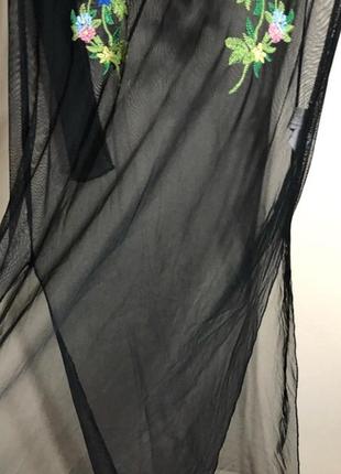 Нова!універсальна сукня– міді сітка з вишивкою квітів/ пляжна сукня zara8 фото