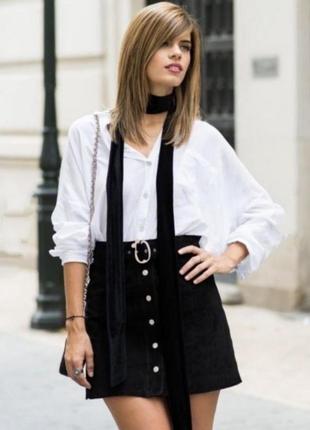 Шкіряна юбка із замші 100% замшева шкіра zara woman ☕ розмір s/наш 40р