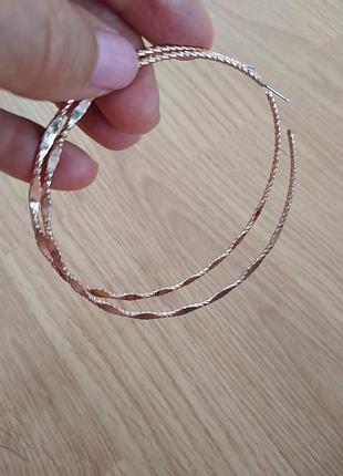 Серьги кольца, под золото 2