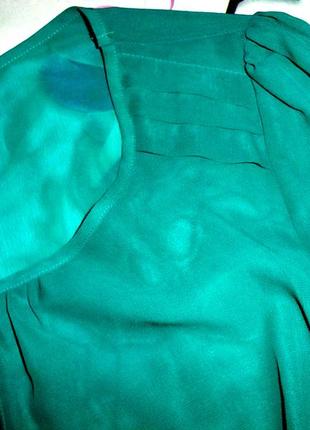 Шикарная изумрудная блуза свободного кроя трапеция3 фото