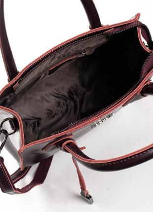 Жіноча компактна шкіряна міні сумочка / колір бордо винний / жіноча стильний міні сумка-клатч кроссбоди3 фото